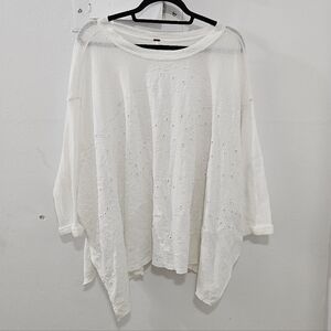 Free People Cotton Eyelet Sweater